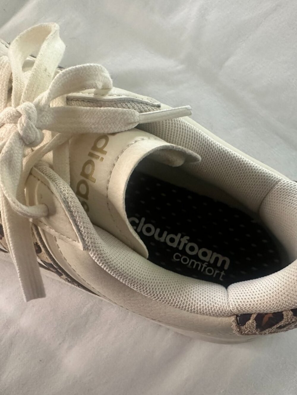 Adidas Grand Court White Leopard Print Sneakers | size 8 - Picture 6 of 6